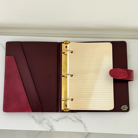 Dinoffer New York rare vintage calf leather agenda / planner / Notebook 3 rings - Picture 3 of 16